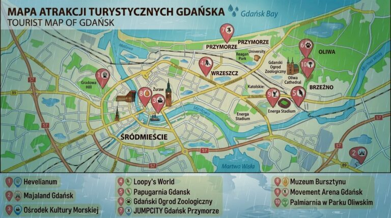 10 miejsc w Gdansku podczas deszczu